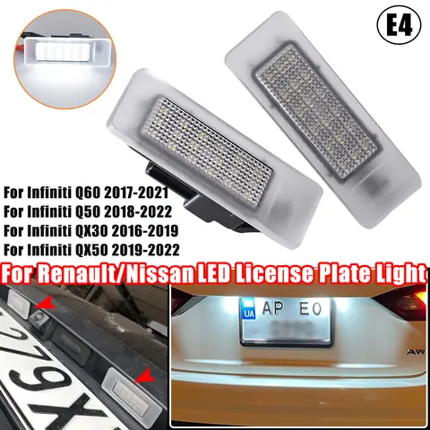 르노 메간 4 Scenic IV Twingo Kangoo Koleos MK2 Clio IV V Logan Sandero Dacia 먼지털이, 2x LED 라이센스 번호판 조명 르노 메간 4 Scenic IV Twingo Kangoo Koleos MK2 Clio IV V Logan Sandero Dacia 먼지털이, 2x LED 라이센스 번호판 조명