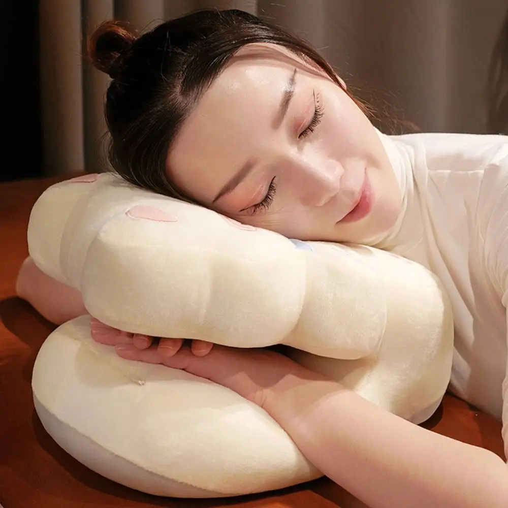 หมอนอุ่นมือสองด้าน & หมอนนุ่มพิเศษผ้าไหมน้ำแข็งลายแมว สำหรับงีบพักกลางวันในออฟฟิศ ให้ความอบอุ่น หมอนแมวการ์ตูน ของเล่นตุ๊กตาแมวสำหรับฤดูหนาว