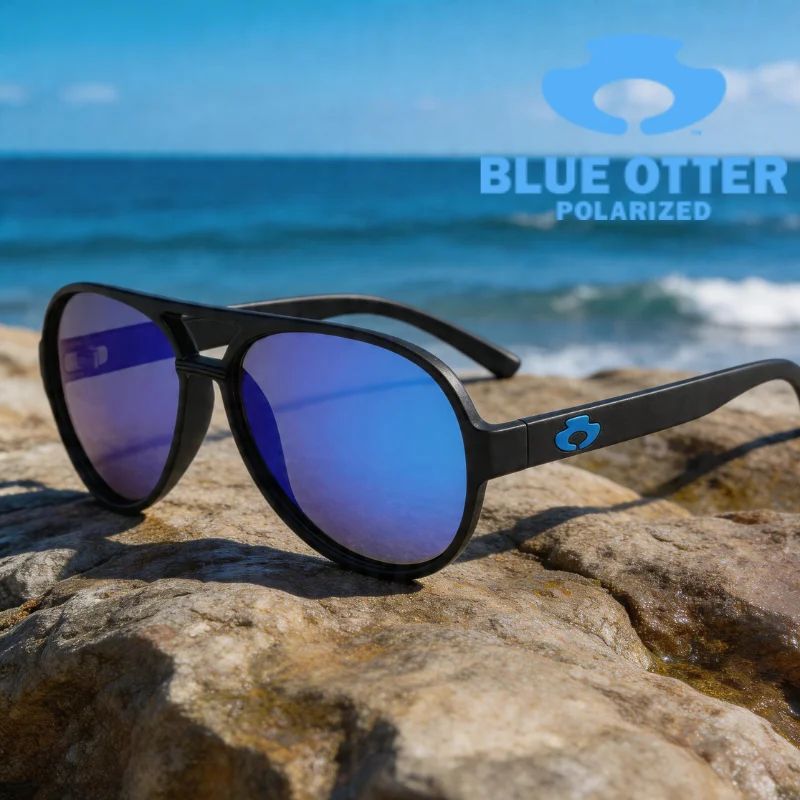BLUE OTTER 2PCS Streamline Design Polarized Sports Sunglasses UV400 Protection Non-slip Outdoor Goggles BT04