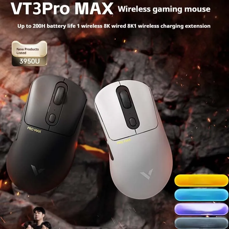 Rapoo Vt3/Vt1pro Max Wireless Mouse Paw3950 Lightweight Dual-Mode Ergonomic Esports Game Valorant Csgo Rainbow Six Pubg Apex Lol