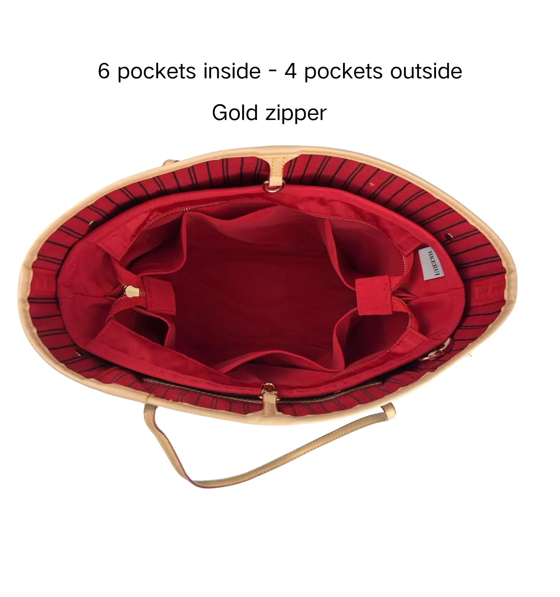 For Neverfull PM MM GM insert Bags Organizer Makeup Handbag Organize Inner Purse Portable base shaper Premium nylon (Handmade）