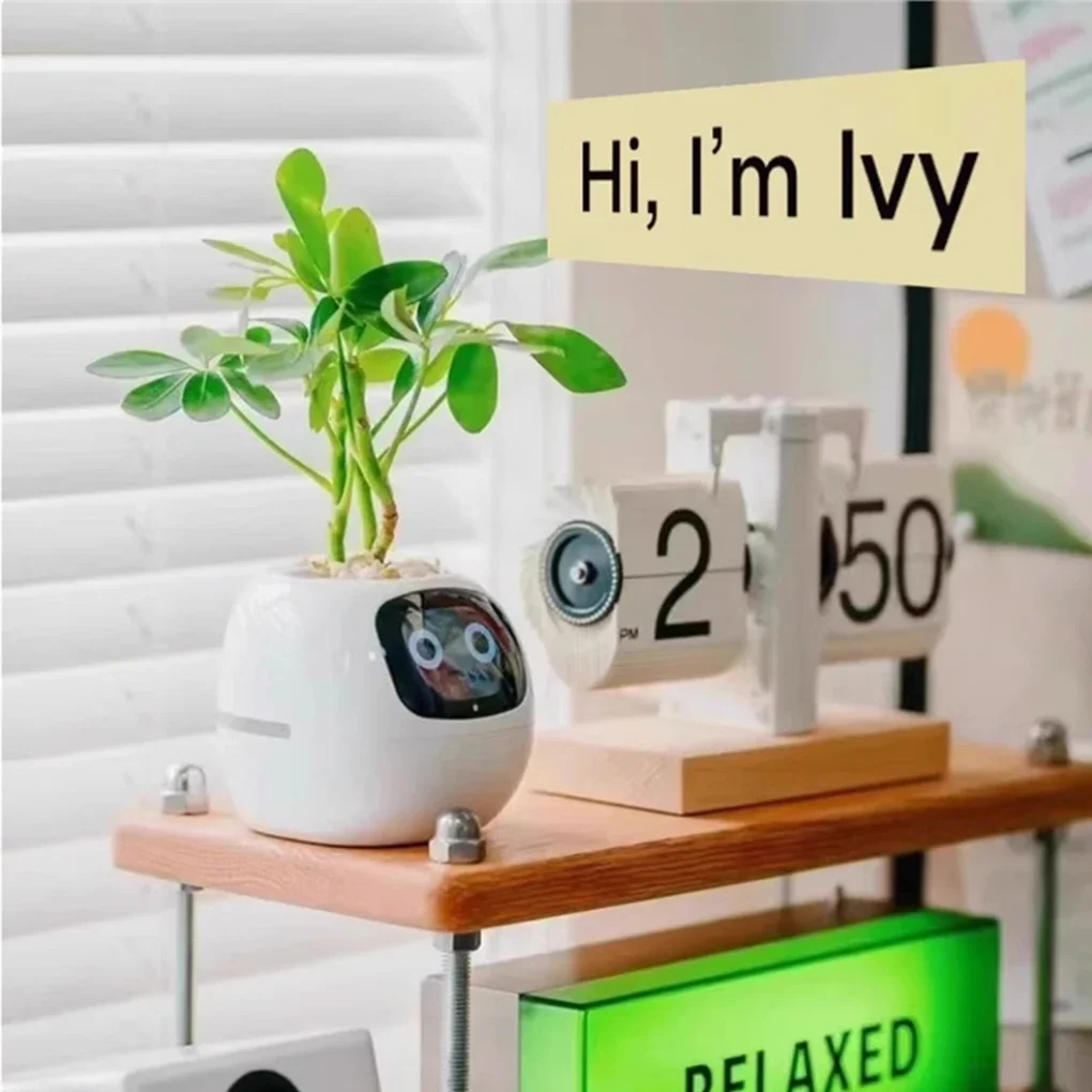 スマートプランター、49種類以上の豊富な表現で無限の楽しみ、7つのスマートセンサー、AIチップ搭載で育てやすいミニ植木鉢、楽しい植物ロボット