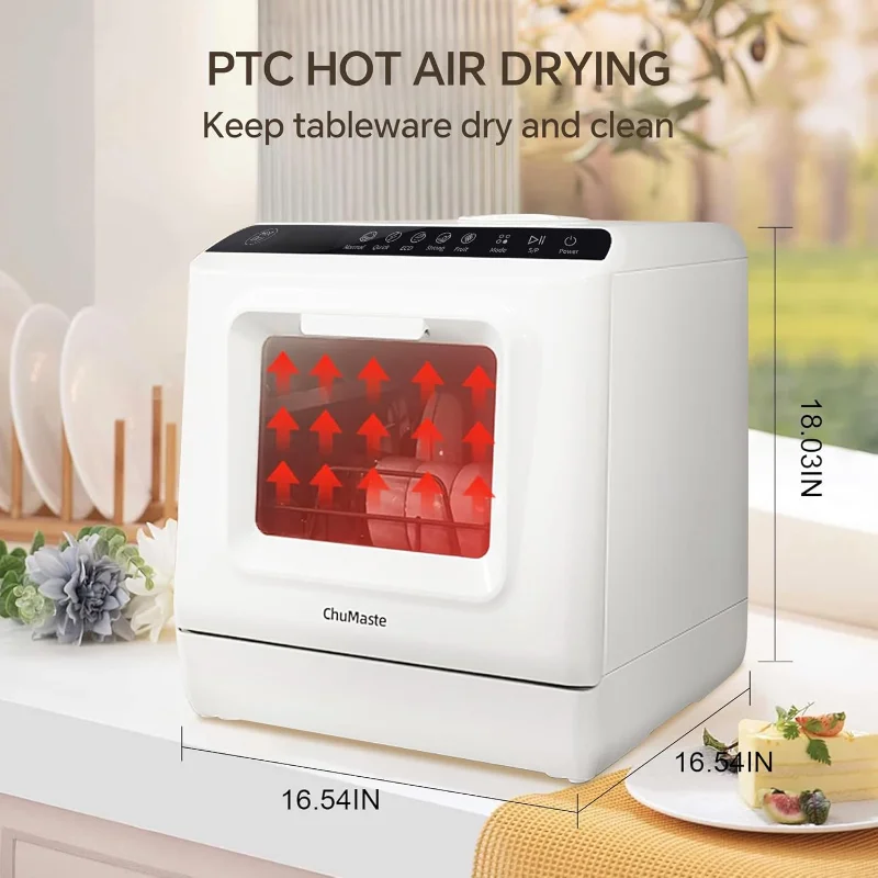 Tabletop Dishwasher Countertop Dishwasher With Water Tank, Portable Dishwasher Countertop With 6 Wash Programs  .used