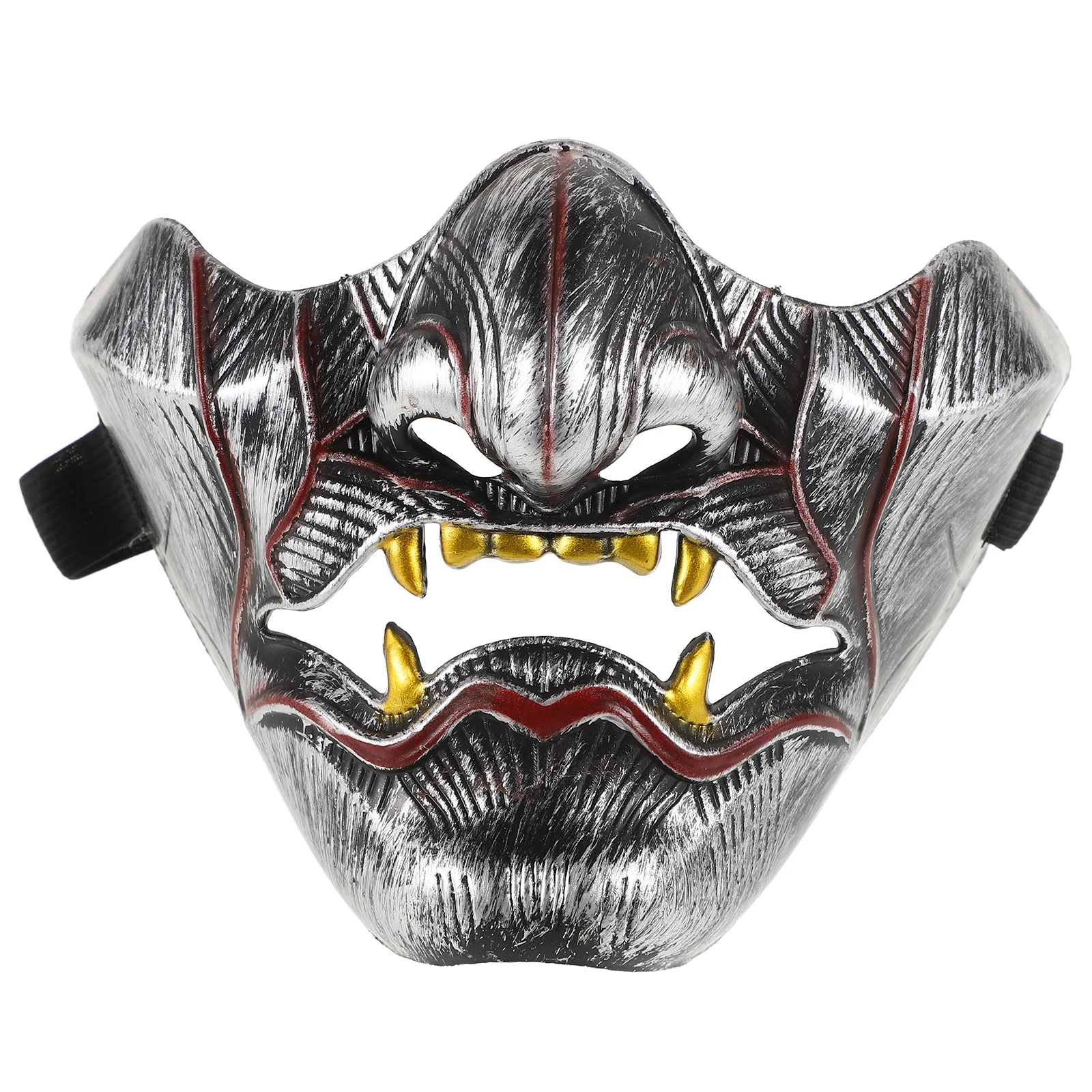 Half Face Demon Masker Prajna Cosplay Halloween Prop Comfortabele pasvorm Cover voor gemaskerde balevenementen