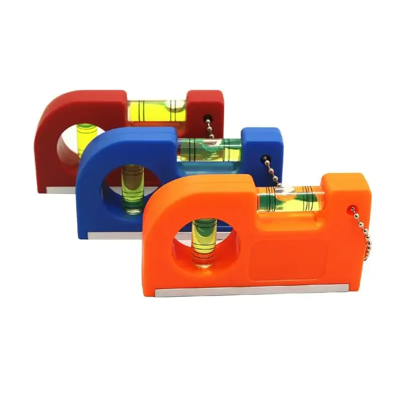 1PC Mini Plastic Level Chain Waist Torpedo Level Convenient Strong Magnetic Aluminum Alloy