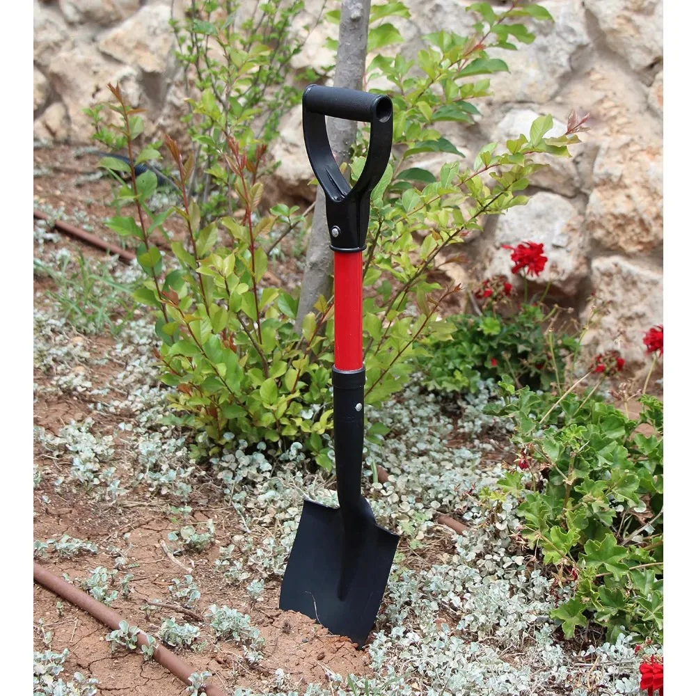 مجرفة مدمجة مستديرة الشكل مع مقبض على شكل حرف D، أداة حفر من الألياف الزجاجية مقاس 20 بوصة لصندوق التخييم في الحديقة