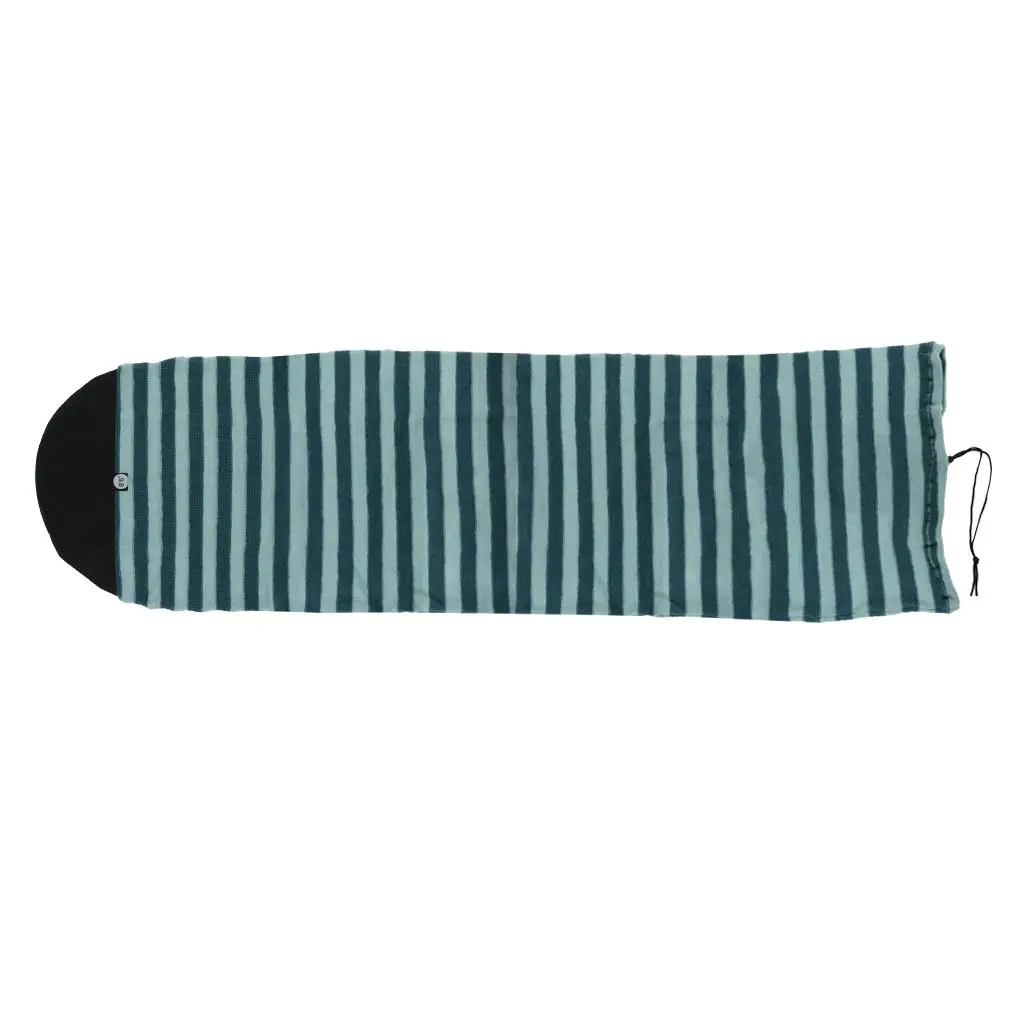 

Green Stripe Surf Board Protective Bag Stretch Sock Sleeve Organizer Pouch for Shortboard and Windsurfing