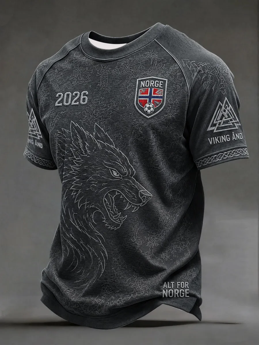 2026 Edition Norwegian Football Training T-Shirt-3D Digital Printing - Comfortable and Breathable - Family-Personalized Clothing