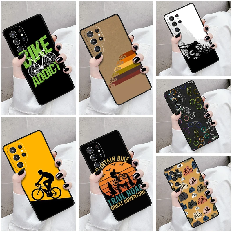 

Phone Case For Samsung Galaxy S24 S25 S23 S21fe S22 Ultra Plus Note 10 20 Cover Bike Bycycle Pattern