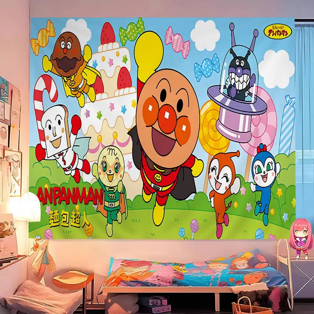 

Classic Anime A-Anpanman-Cartoon Colorful Tapestry Wall Hanging Bohemian Wall Tapestries Mandala Wall Art Decor