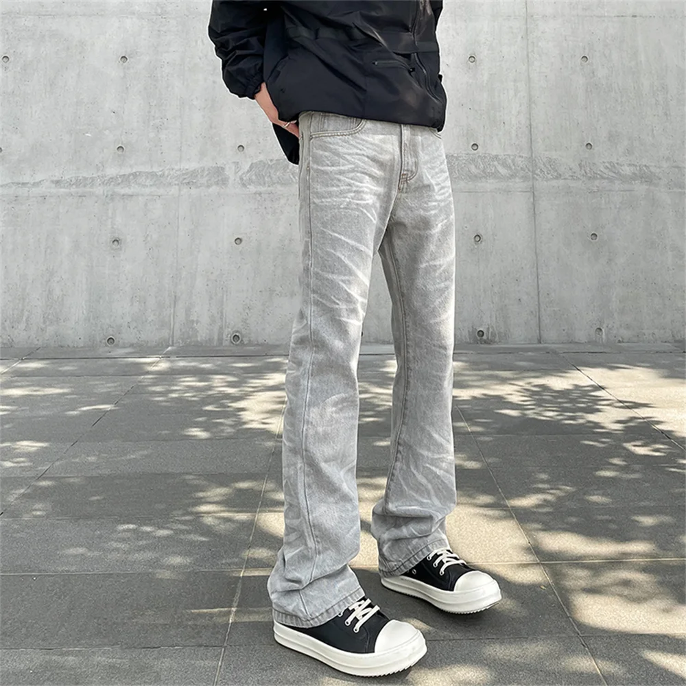 Gray Jeans Men Skinny Streetwear Casual Fashion Vaqueros Pantalones Hombre Autumn Slim Trousers Winter Street Fit Denim Pants