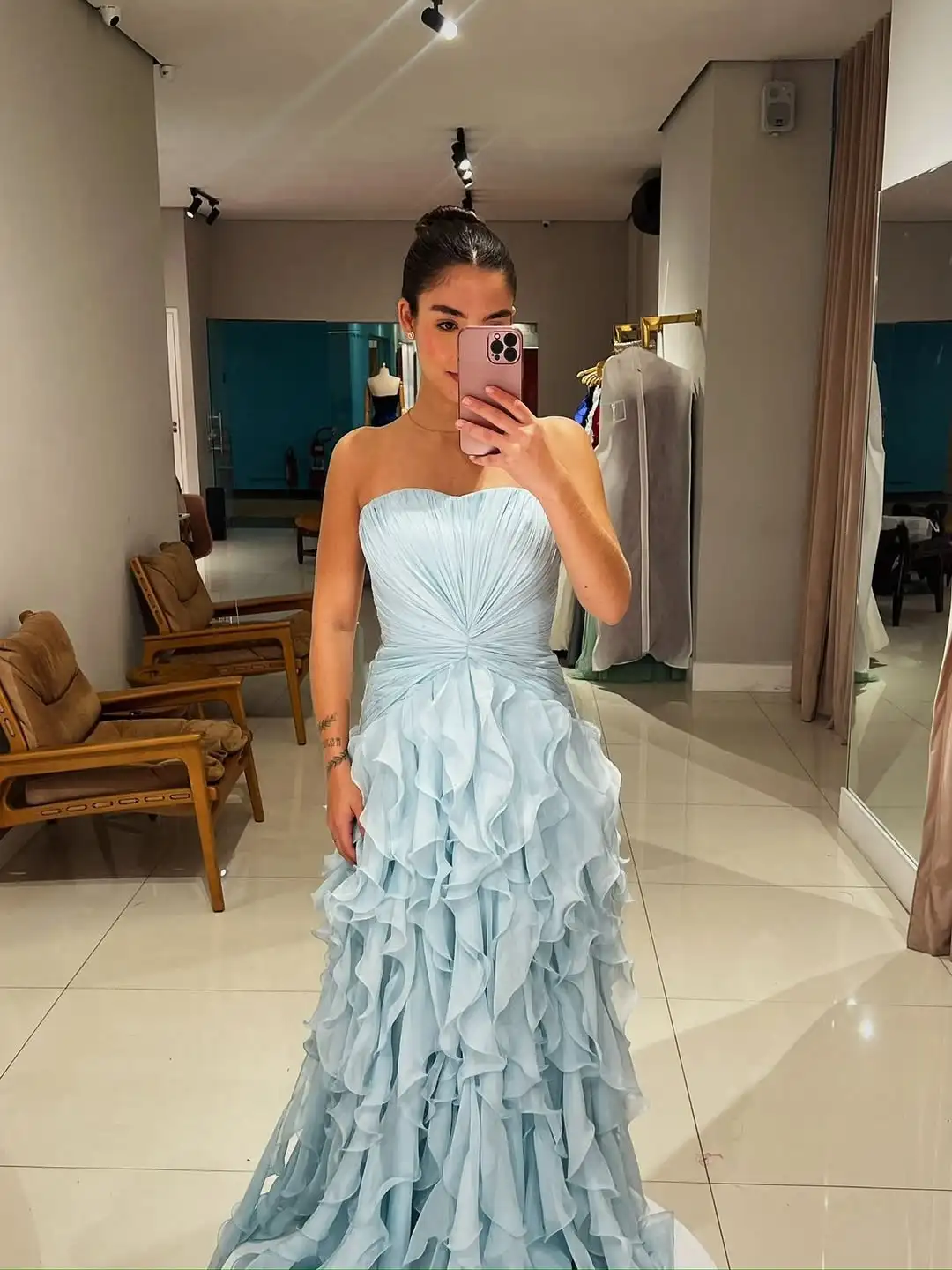 

Design Fashion Elegant Sweetheart Evening Dress With Pleats Tiered Ruffles Long Prom Birthday Princess Dress Charming Hot Sale