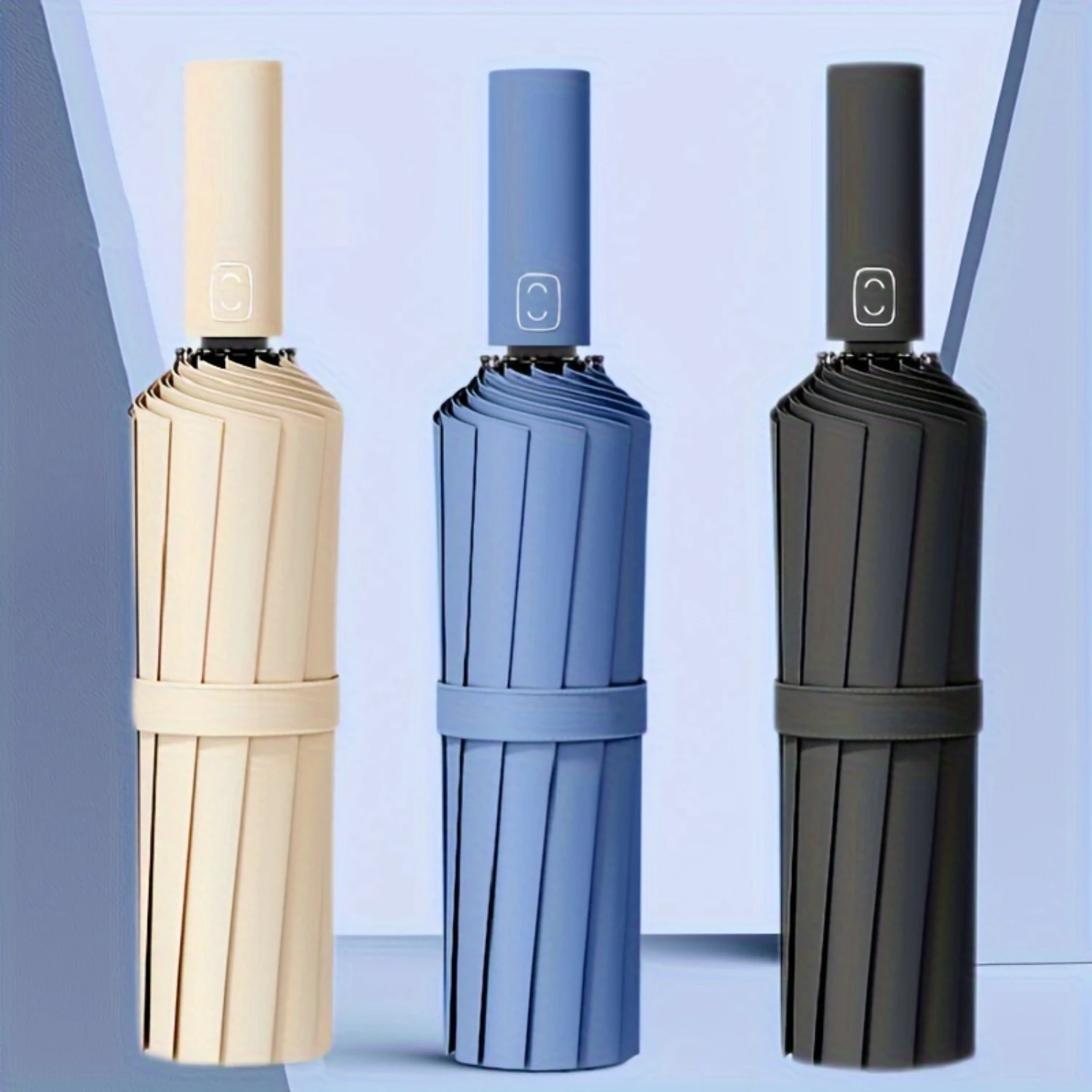 Paraguas irrompible con protección UV de 24 huesos, resistente al viento, diseño de moda para hombres, paraguas para sol y lluvia para todo tipo de clima