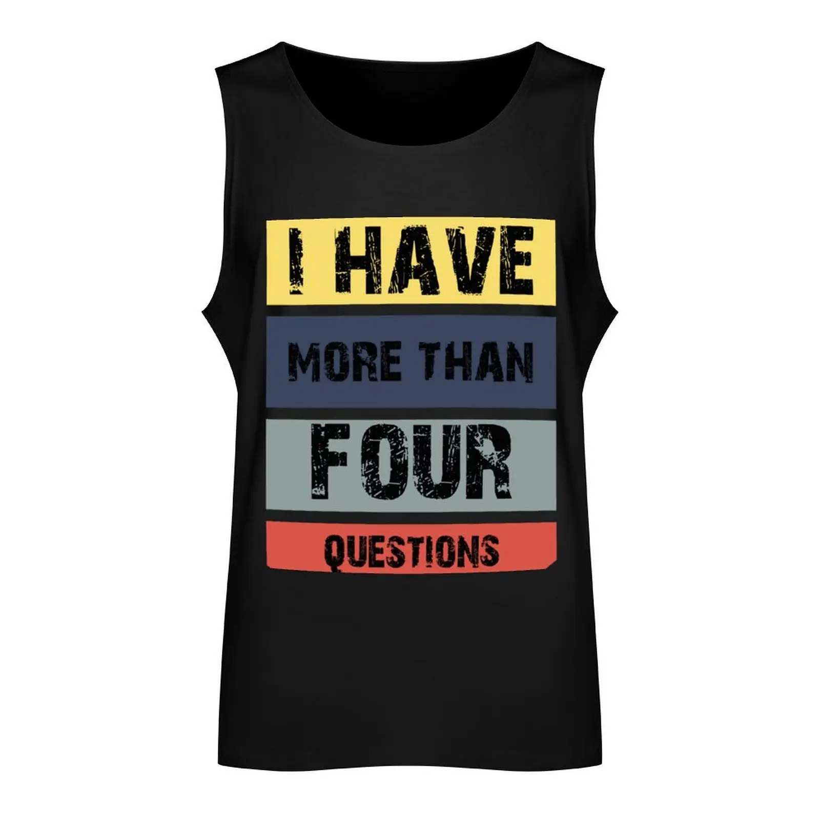 Funny Passover Seder I Have More Than Four Questions Tank Top t-shirts for Men's gym gym clothes man fitness