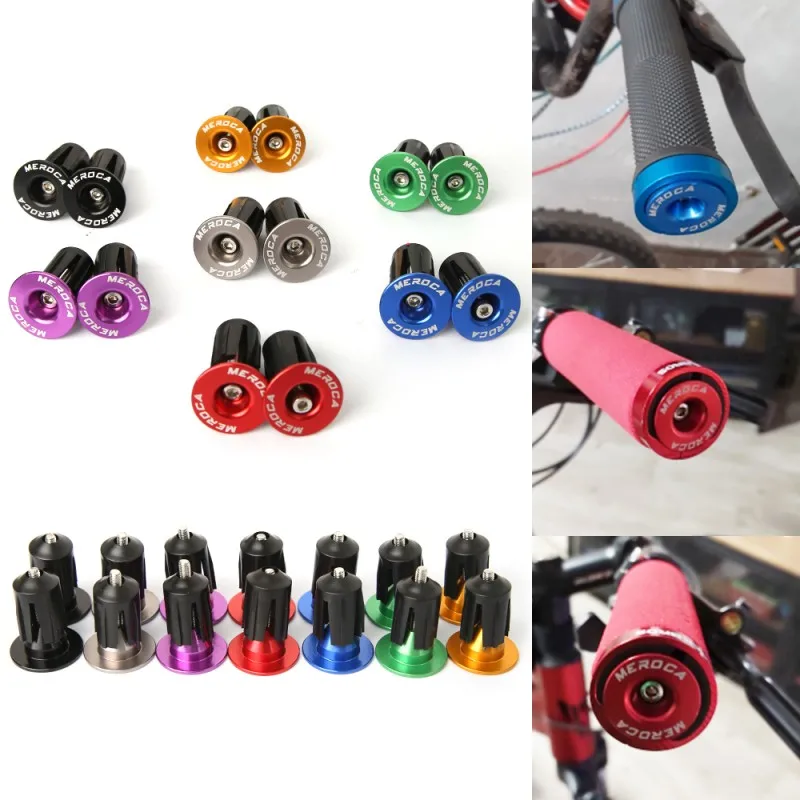 2PCS Bike Handlebar End Plugs Aluminum Alloy Mountain Road Bicycle Handlebar End Cap Multi-color Cycling Handlebar Accessories