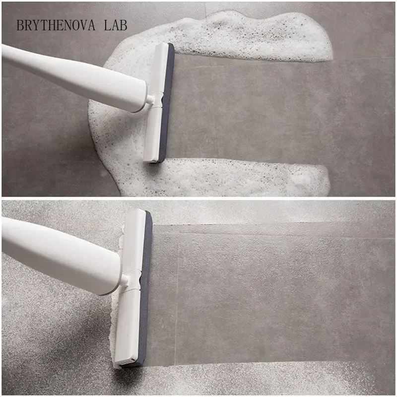 Automatic Self-Wringing Mop Flat Mop Easy Mop with PVA Heads Sponge Free Hand Washing Self-wringing for Bedroom Floor Clean
