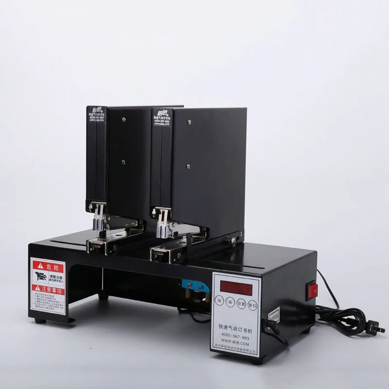 Double-Head Automatic Electric Stapler Pneumatic Binding Machine 180 Staps per Minute High-Speed Office Desk Stapler