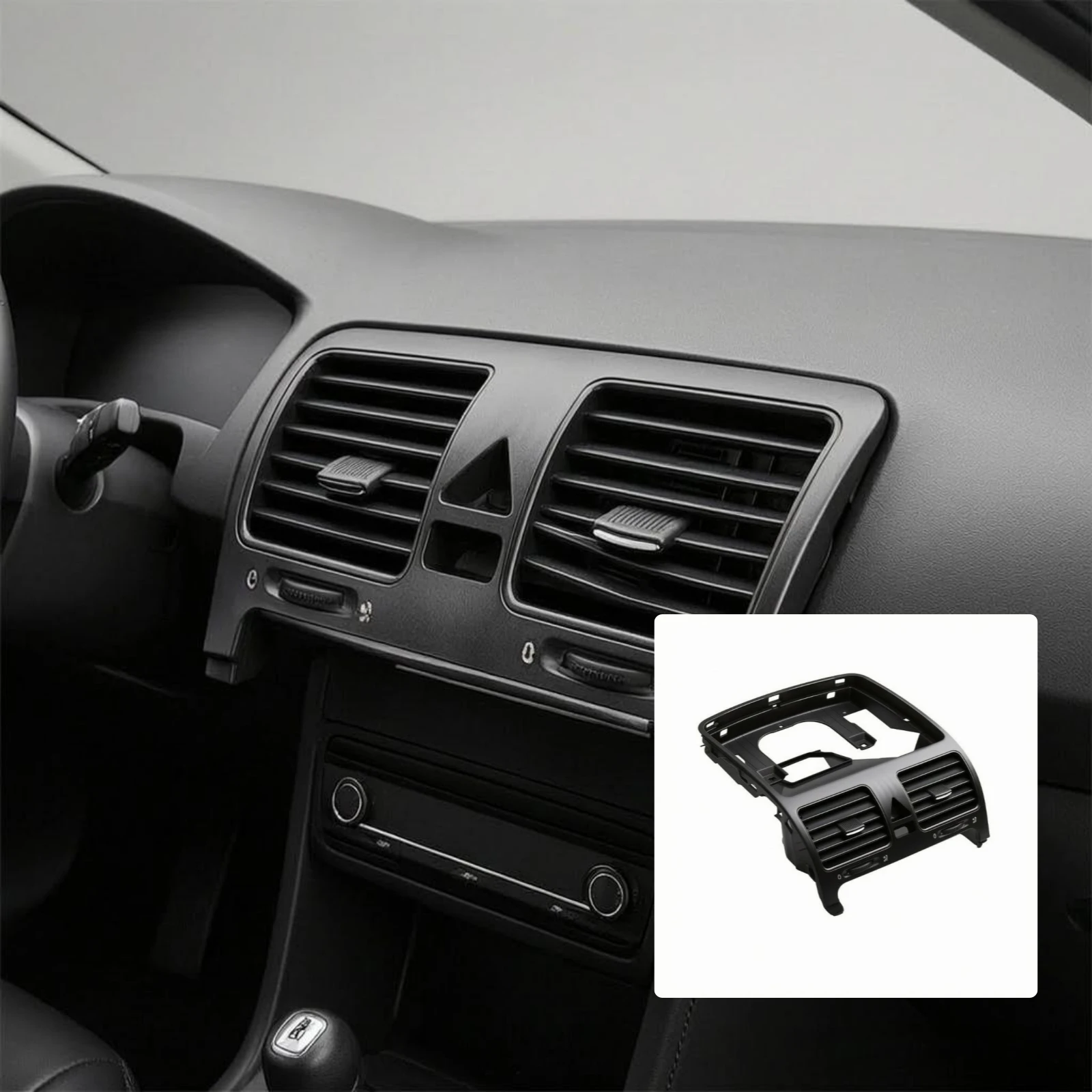Air Outlet Trim Assembly Black Center Dash Air Vent Panel Car Interior Part Triangular Opening