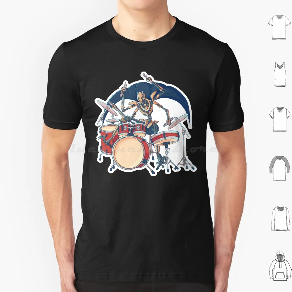 General Grievous Plays The Drums T Shirt Cotton Men Women DIY Print General Grievous Grievous Clone Wars General Sith Jedi