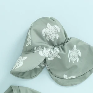 Tregen-Maô Impression Turtle/Dinosaur For Boys, Long Sleeve, For Children, Children's Clothes, with Swimming Caps, Beach Fashion 10 MAIN SALES CHILD BATHINING - №4