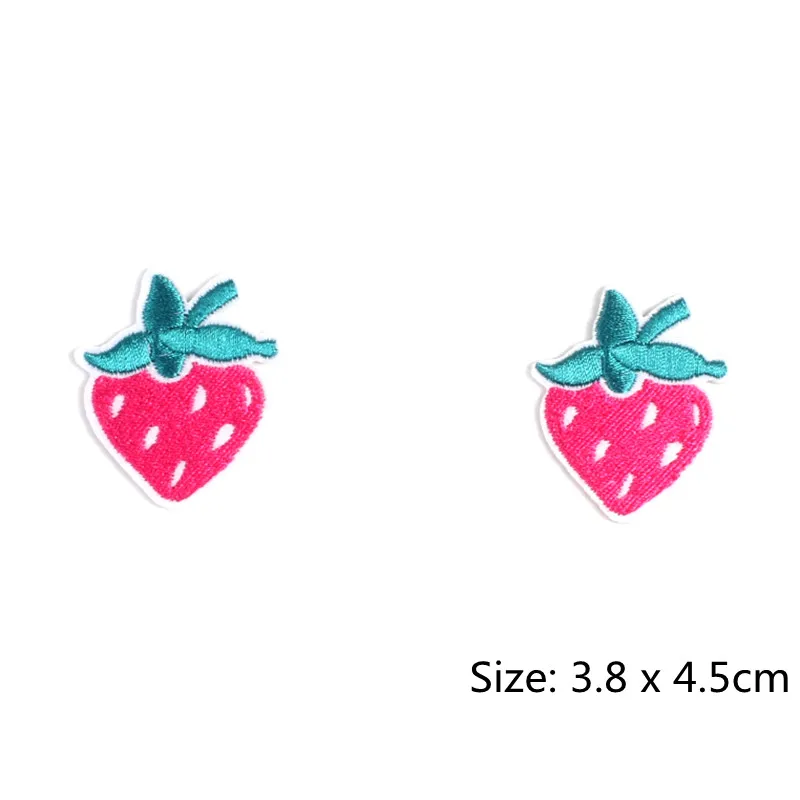 Cartoon Fruits Patches Embroidery Cherry Strawberry Lemon Stickers DIY Clothing Badge Iron On Clothes Appliques Bags Jeans Patch