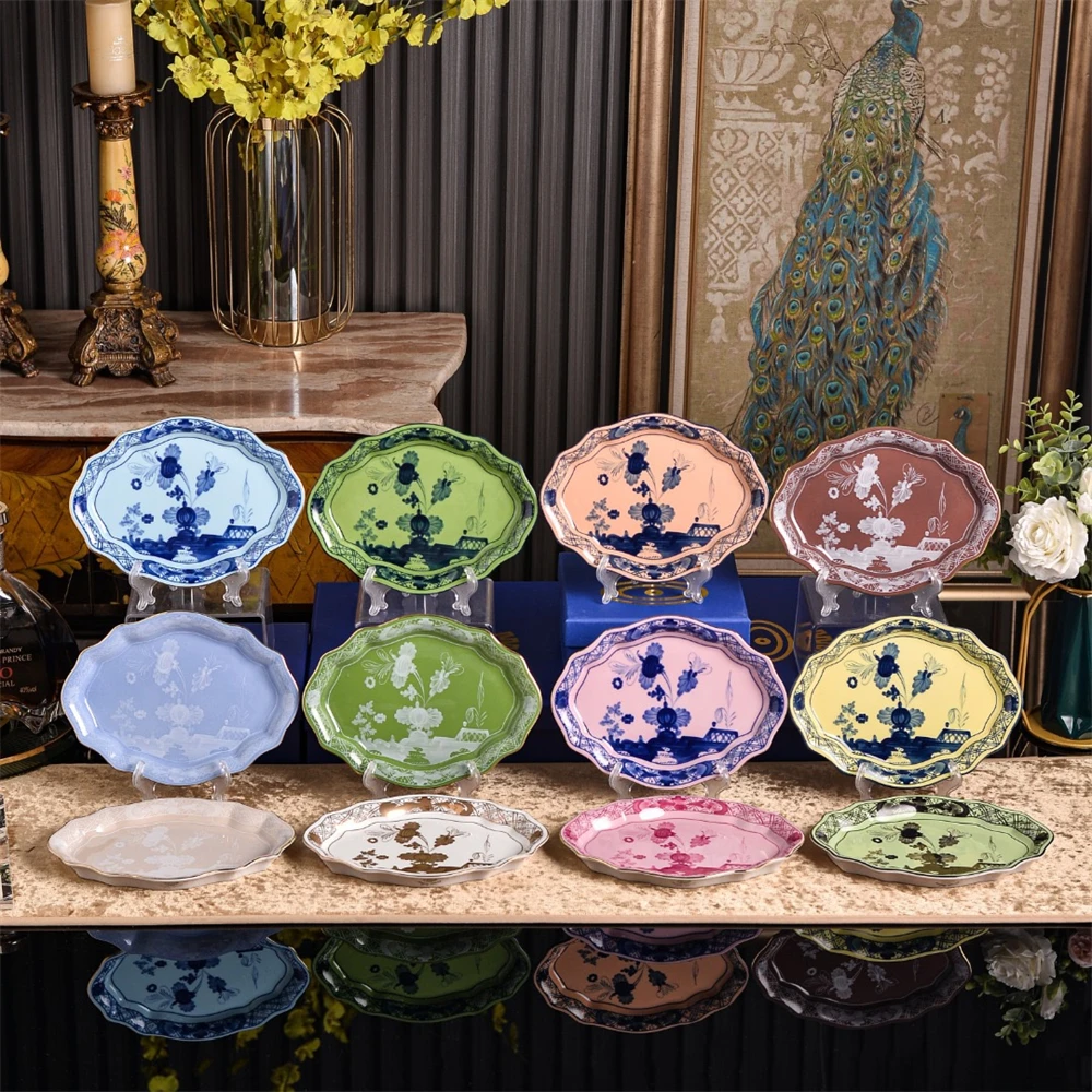 Italian Elegant Ceramic Dessert Tray Kitchen Supplies Suitable For Sweets And Pastries Afternoon Tea Family Party Plate Tablewar