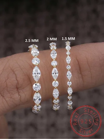 925 Ayar Gümüş Sadelik Klasik Zirkon Boncuklu Yüzük Kadınlar Için Nişan Düğün Lüks Moda Yüksek Kalite Güzel Takı