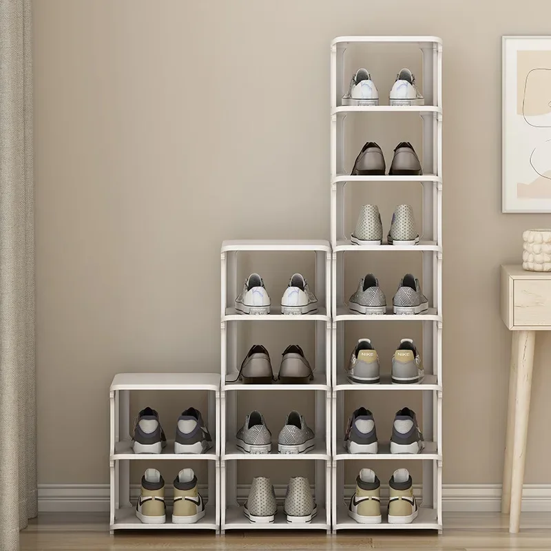 

Simple Plastic Single-row Multi-layer Dust-proof Storage Corner Shoe Rack At The Door of The Shoe Cabinet Home Furniture