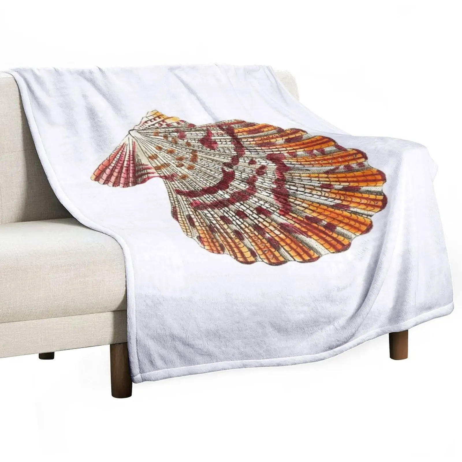 

Scallops | Vintage Shell Throw Blanket Baby Bed Fashionable Softest Cute Plaid Blankets