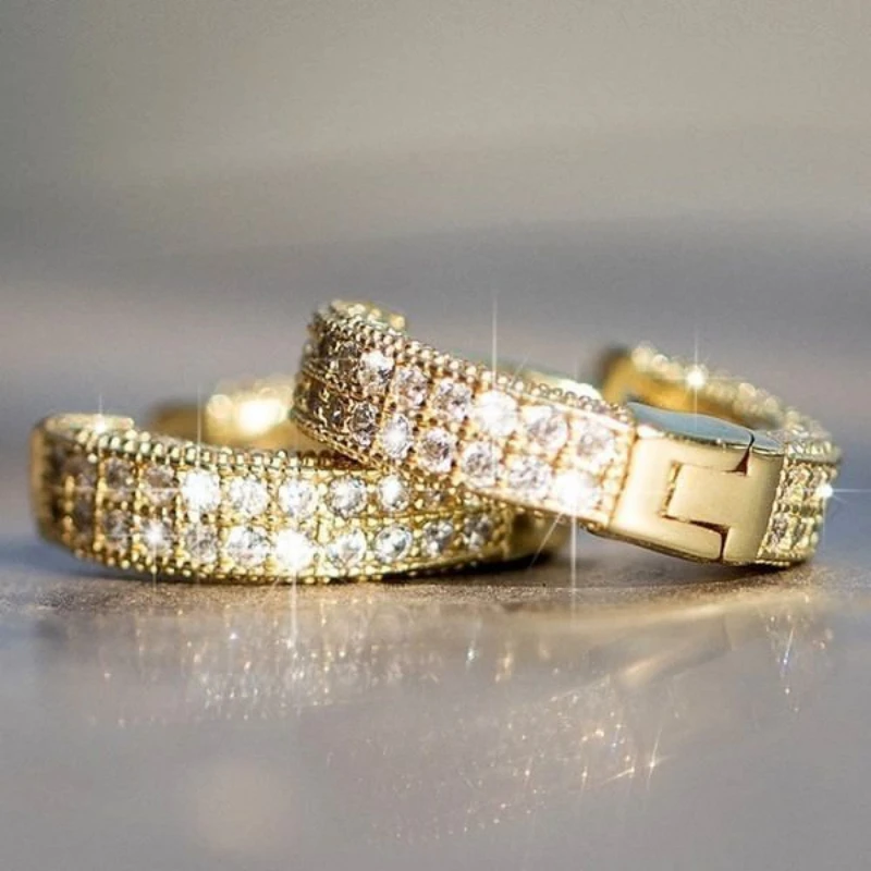 Hip Hop Hoop Earrings For Men Boys,Gold Silver Color Plated…