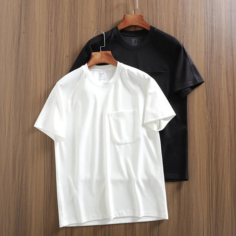 

Quick Dry Cool Soft & Stretchy Air Layer | 3D Raglan Sleeves | Summer Men's Versatile Round-Neck Pocket T-Shirt Tees Tops