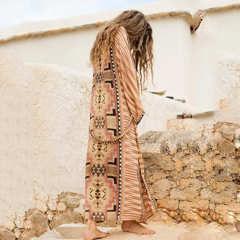 Estate nuovo capispalla per il tempo libero vacanza stampa bikini da spiaggia costume da bagno coprire protezione solare abito cardigan