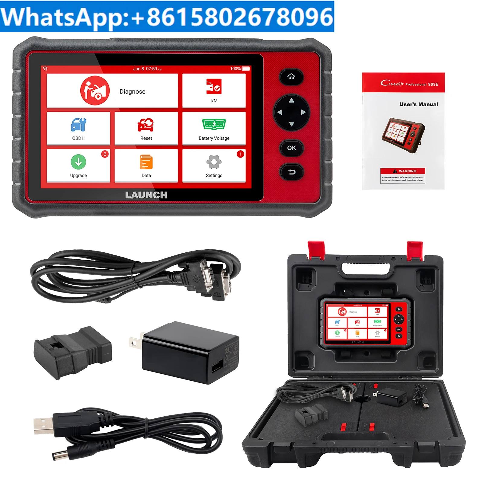 LAUNCH X431 CRP909E Powerful OBD2 Scanner Full system Diagnostic tool CRP909 TPMS ABS OIL SAS 15 reset service