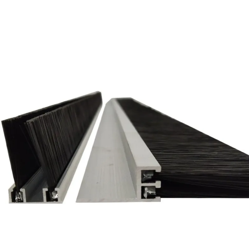 For Thickened Aluminum Alloy Strip Brush HFU Type Double Row Industrial Dust and Water Seal Brush Strip Wool Ponytail