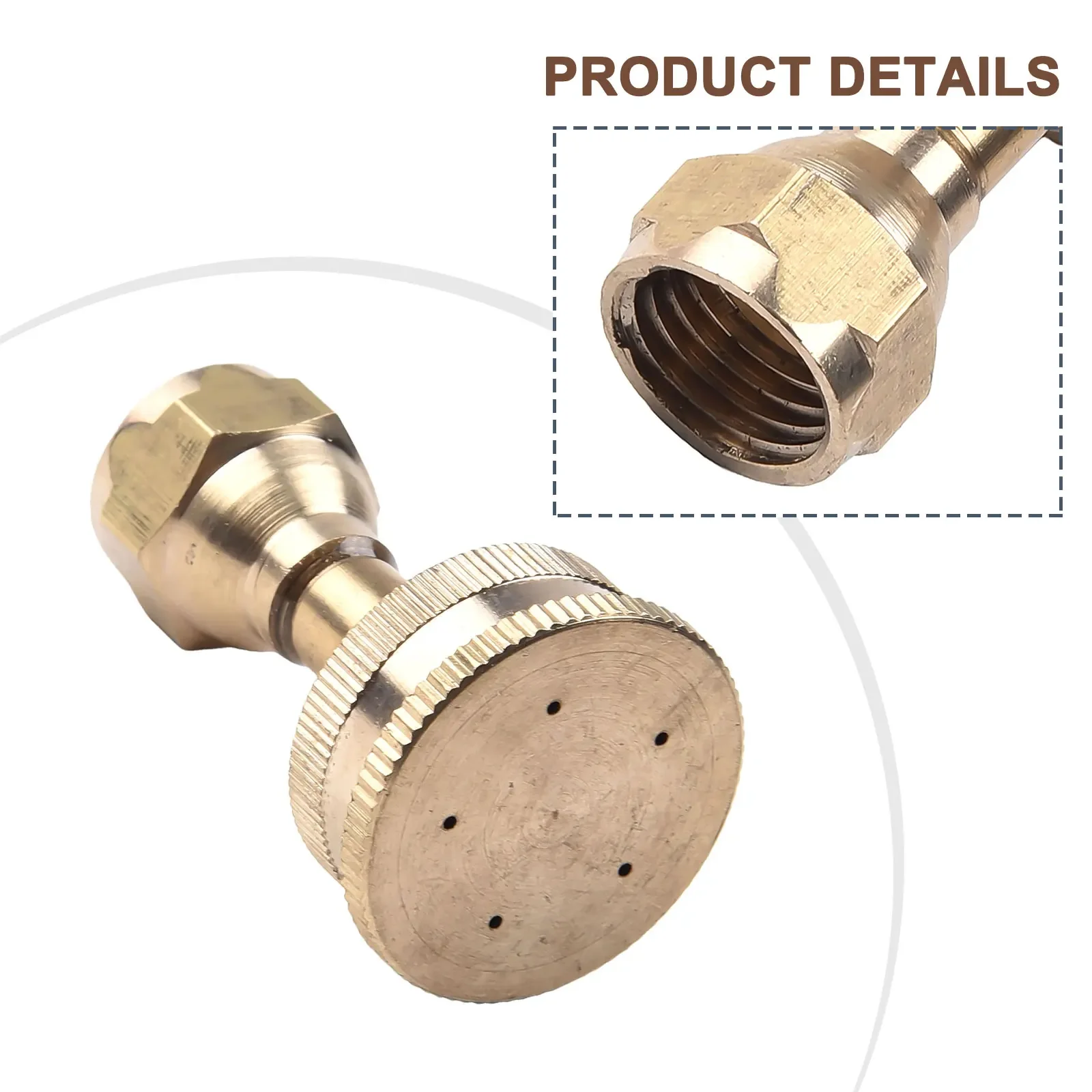 

New Brass Garden Sprinkler Hose Brass Sprayer Nozzle Easy Installation Adjustable 5 Hole For Public Green Space