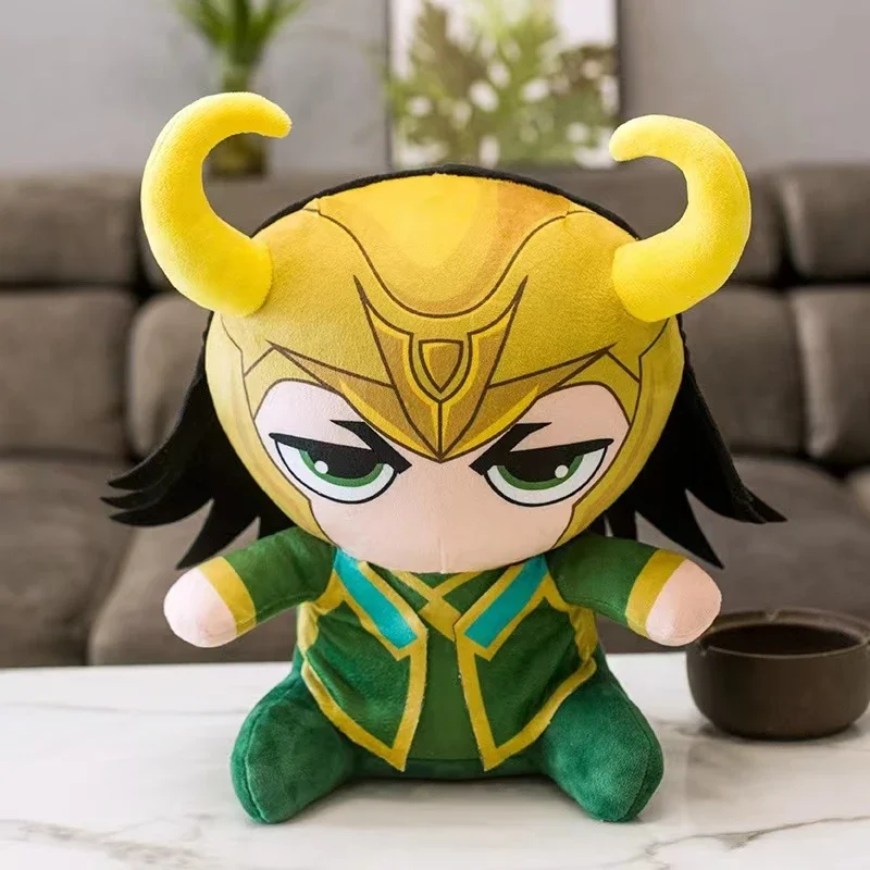 25-130CM Thor Loki Plush Toy Superman Spider-Man Anime Doll Cool Superheroes Cartoon Stuffed Companion Children's Birthday Gift