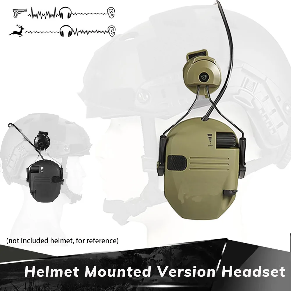 

Электронная гарнитура для стрельбы, версия на шлеме, охотничья тактическая гарнитура с шумоподавлением, защита слуха