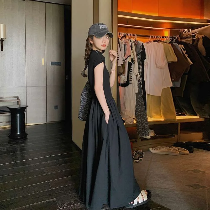 

Ele Royal Sister Wind Super Long Ankle Dr High Cold Real ot 00% льняной ort Sve воротник-стойка H Версия для среднего...