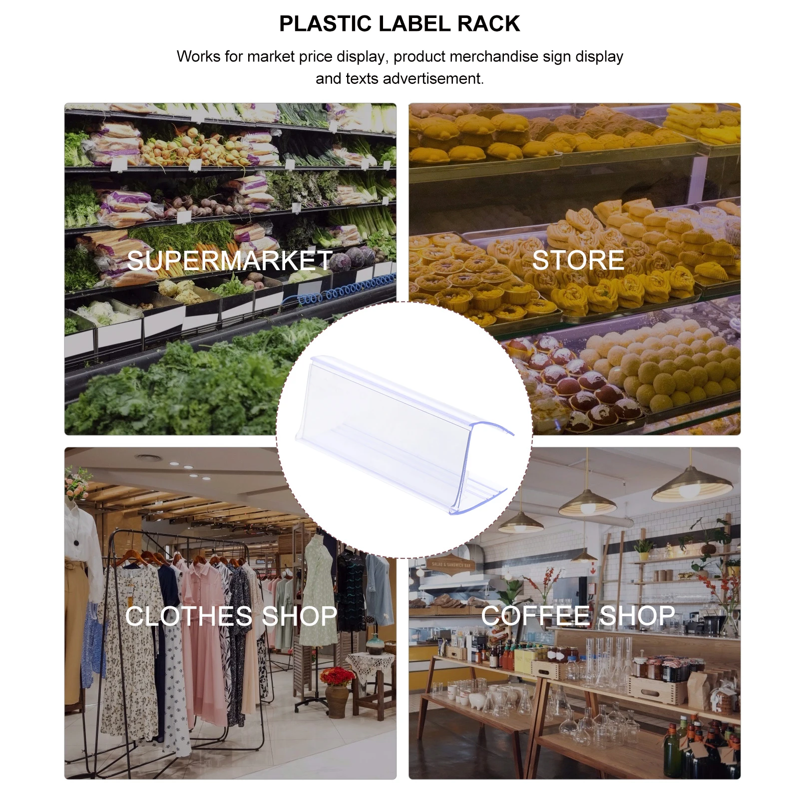 25pcs Price Tag Holder Clips Clear Transparent Label Display Shelf Holders Plastic Small Signs Supermarket Retail Storage