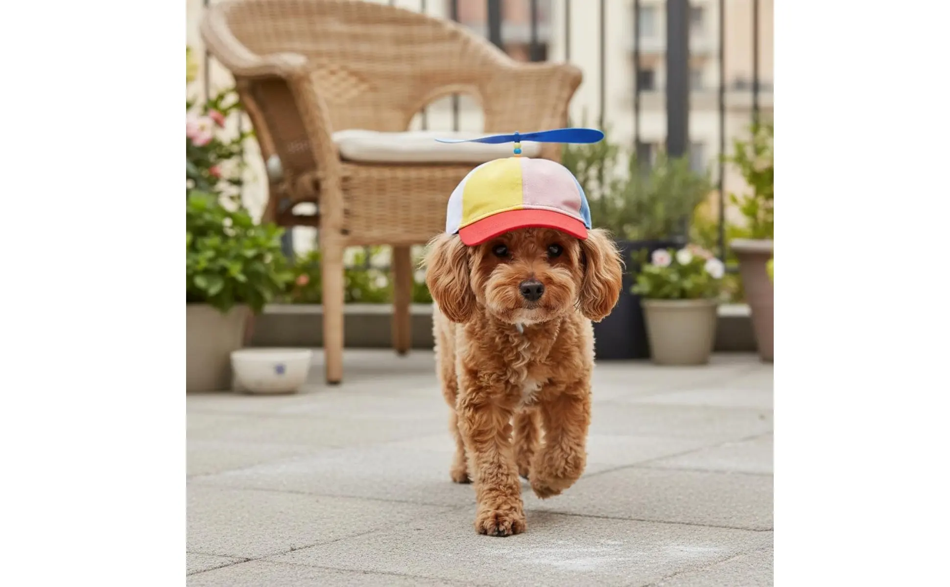 Rotating Propeller Dog Cap Adjustable Strap Pet Propeller Hat Dog Helicopter Hat Aural Holes Rainbow Pet Sport Cap Lightweight