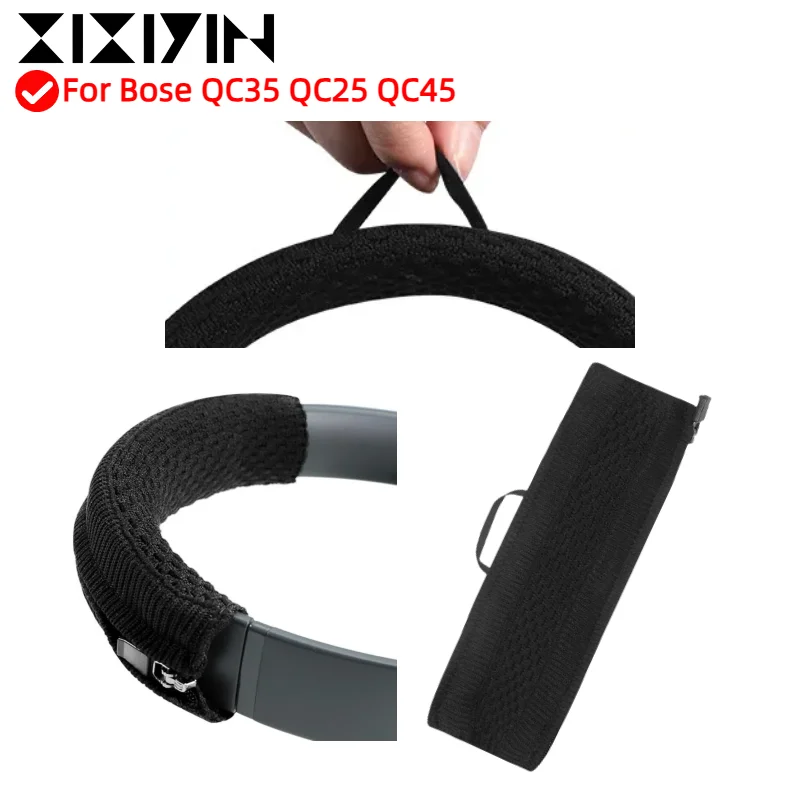 

XIXIYIN Zipper head beam knitted fabric protective cover can be washed with water Head band For Bose QC35 QC25 QC45 Headphone