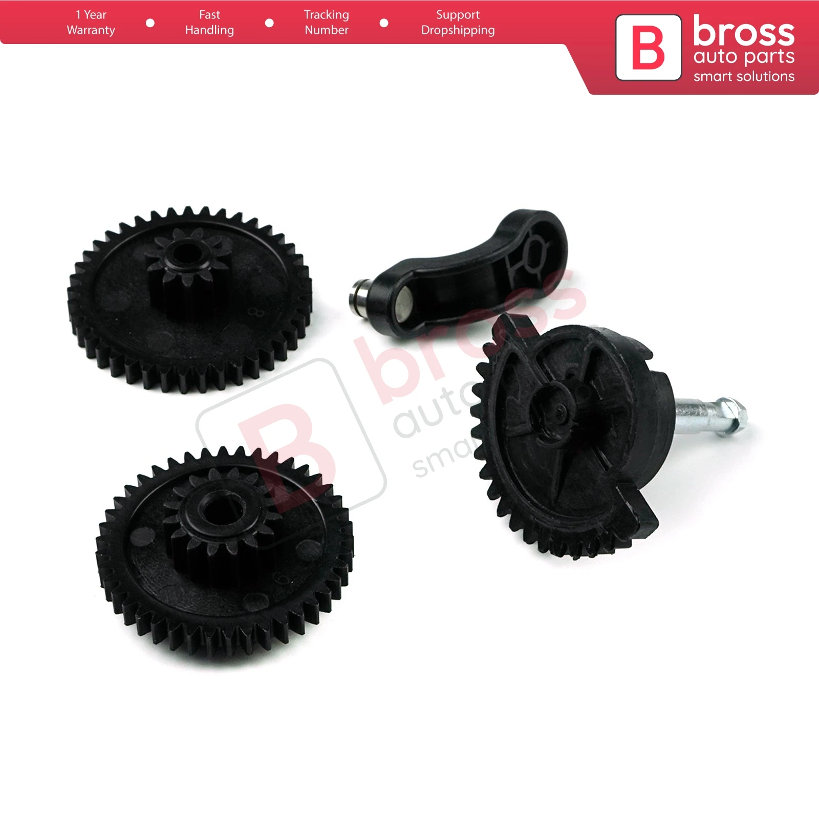 Bross Auto BGE689 EGR Exhaust Gas Recirculation Valve Cooler Motor Cog Gas Sprocket Actuator Repair Gear Set for Hyundai Kia