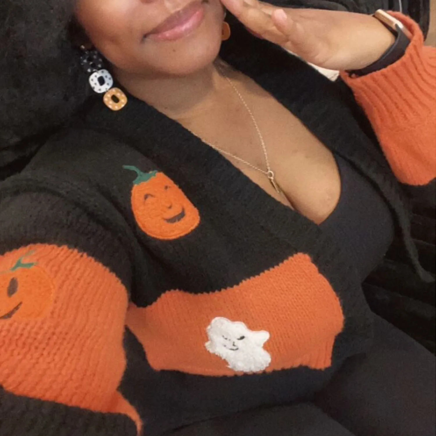 Cardigan tricoté pour femmes, Halloween, début d'automne, épaules tombantes, manches longues, décontracté, citrouille, pull chaud, hiver, 2026