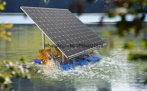 Hot sale Solar fish pond aerator 48V DC waterwheel aeration floating waterwheel type aerator