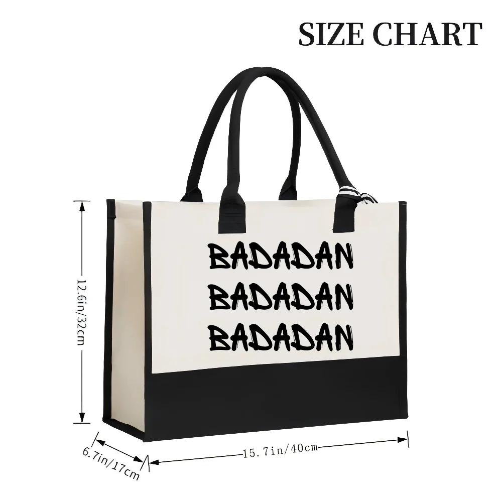 BADADAN 2026 وصول جديد موضة عملية واسعة قابلة لإعادة الاستخدام حمل حقيبة نمط طباعة 2 لهجة الثقيلة حقيبة كتف كبيرة للجميع #3