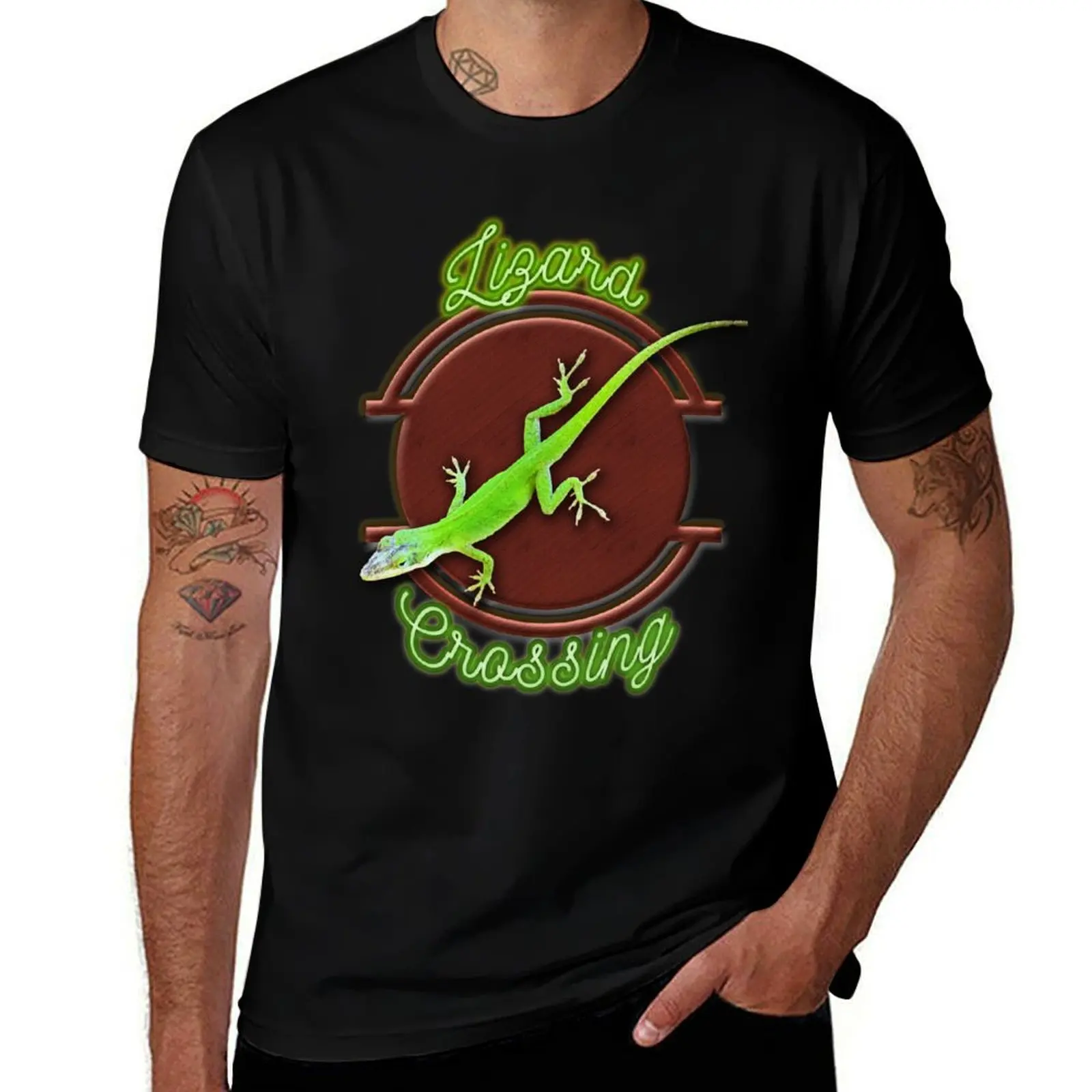 

Green Anole T-Shirt t shirt man luxury cotton t shirts man 100% T-Shirt