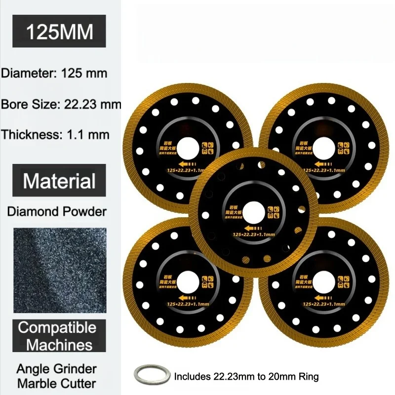 

105/110/115/125 мм ультратонкое алмазное пильное полотно для плитки, мрамора, гранита, фарфора, керамики, режущий диск для угловой шлифовальной машины