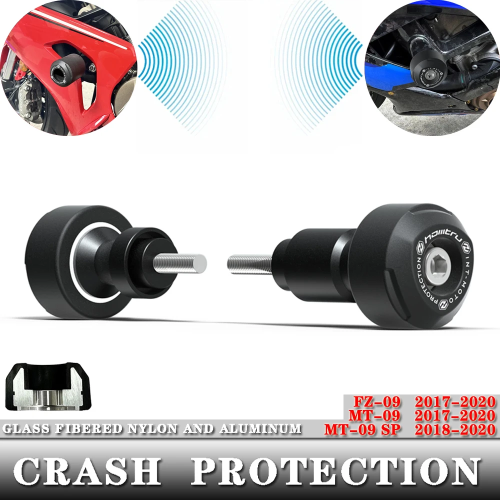 

Для YAMAHA MT-09 2017-2020/MT-09 SP 2018-2020/FZ-09 2017-2020 мотоциклетные защитные бобины из алюминия + нейлон