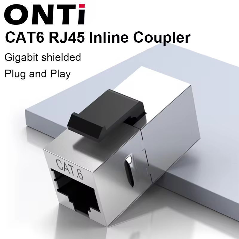 Acoplador CAT6 Keystone Jack, Conector RJ45 blindado, Adaptador de módulo Keystone em linha STP, Acopladores