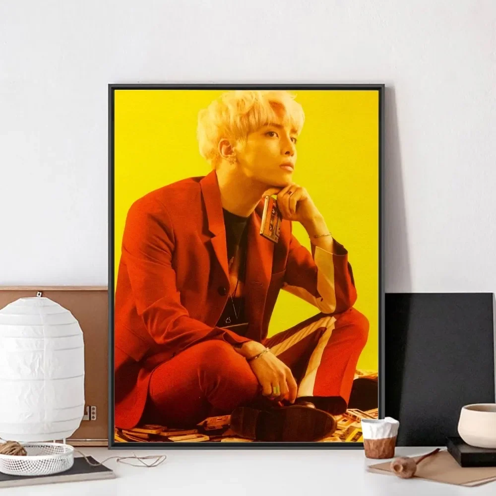 Jonghyun-フレームなしのヴィンテージクラフト紙ポスター、ポスター、絵画、壁アート、寝室、研究